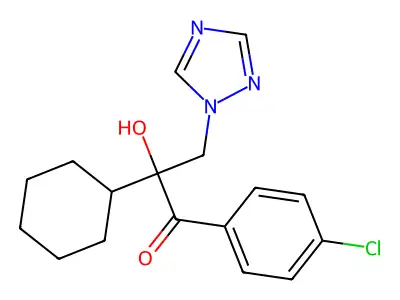 1-Propanone, 1-(4-chlorophenyl)-2-cyclohexyl-2-hydroxy-3-(1H-1,2,4-triazol-1-yl)- structure