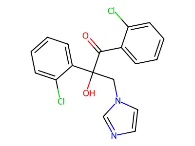 1-Propanone, 1,2-bis(2-chlorophenyl)-2-hydroxy-3-(1H-imidazol-1-yl)- structure