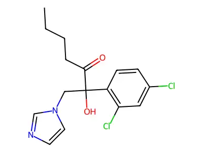 3-Heptanone, 2-(2,4-dichlorophenyl)-2-hydroxy-1-(1H-imidazol-1-yl)- structure