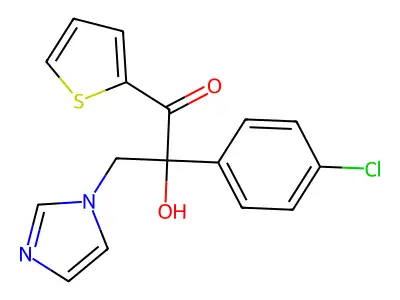 1-Propanone, 2-(4-chlorophenyl)-2-hydroxy-3-(1H-imidazol-1-yl)-1-(2-thienyl)- structure