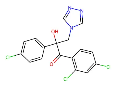 1-Propanone, 2-(4-chlorophenyl)-1-(2,4-dichlorophenyl)-2-hydroxy-3-(4H-1,2,4-triazol-4-yl)- structure