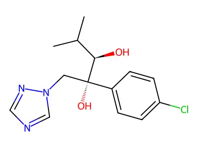 2,3-Pentanediol, 4-methyl-2-(4-chlorophenyl)-1-(1H-1,2,4-triazol-1-yl)-, (2R,3R)- structure