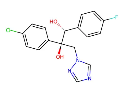 1,2-Propanediol, 2-(4-chlorophenyl)-1-(4-fluorophenyl)-3-(1H-1,2,4-triazol-1-yl)-, (1R,2R)- structure