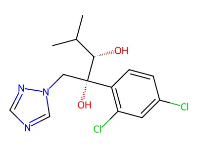 2,3-Pentanediol, 4-methyl-2-(2,4-dichlorophenyl)-1-(1H-1,2,4-triazol-1-yl)-, (2R,3S)- structure