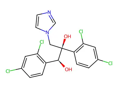 1,2-Propanediol, 1,2-bis(2,4-dichlorophenyl)-3-(1H-imidazol-1-yl)-, (1S,2R)- structure