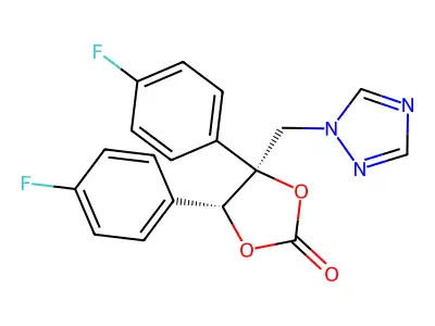 1,3-Dioxolan-2-one, 4,5-bis(4-fluorophenyl)-4-(1H-1,2,4-triazol-1-ylmethyl)-, (4S,5R)- structure