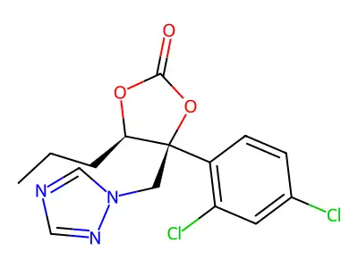1,3-Dioxolan-2-one, 4-(2,4-dichlorophenyl)-5-propyl-4-(1H-1,2,4-triazol-1-ylmethyl)-, (4S,5R)- structure
