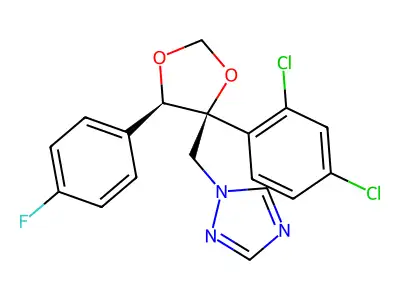 1-[[(4S,5R)-4-(2,4-dichlorophenyl)-5-(4-fluorophenyl)-1,3-dioxolan-4-yl]methyl]-1,2,4-triazole structure