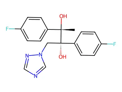 2,3-Butanediol, 2,3-bis(4-fluorophenyl)-1-(1H-1,2,4-triazol-1-yl)-, (2R,3S)- structure