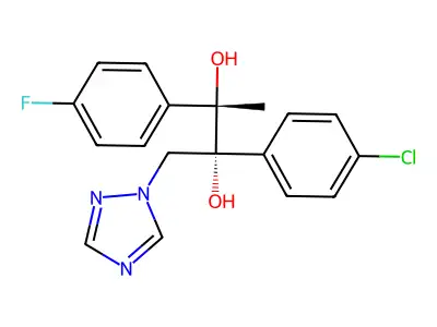 2,3-Butanediol, 2-(4-chlorophenyl)-3-(4-fluorophenyl)-1-(1H-1,2,4-triazol-1-yl)-, (2R,3S)- structure