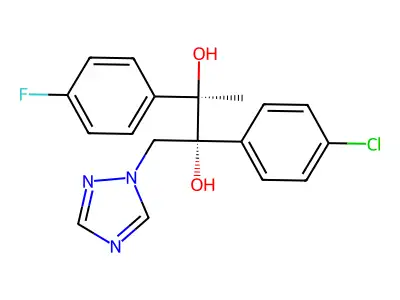 2,3-Butanediol, 2-(4-chlorophenyl)-3-(4-fluorophenyl)-1-(1H-1,2,4-triazol-1-yl)-, (2R,3R)- structure