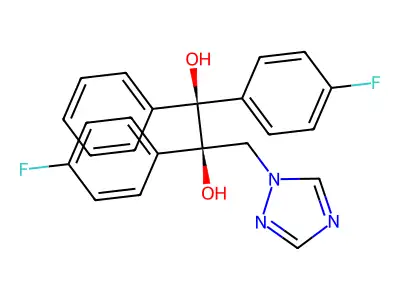 1,2-Propanediol, 1,2-bis(4-fluorophenyl)-1-phenyl-3-(1H-1,2,4-triazol-1-yl)-, (1S,2R)- structure