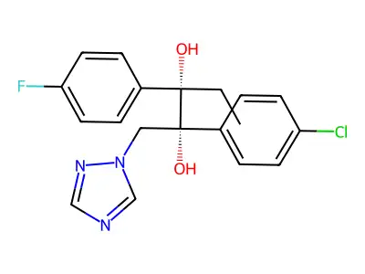 D-threo-Pentitol, 2-C-(4-chlorophenyl)-1,4,5-trideoxy-3-C-(4-fluorophenyl)-1-(1H-1,2,4-triazol-1-yl)- structure