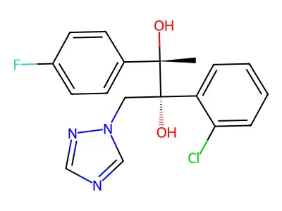 2,3-Butanediol, 2-(2-chlorophenyl)-3-(4-fluorophenyl)-1-(1H-1,2,4-triazol-1-yl)-, (2R,3S)- structure