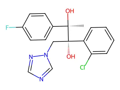 2,3-Butanediol, 2-(2-chlorophenyl)-3-(4-fluorophenyl)-1-(1H-1,2,4-triazol-1-yl)-, (2R,3R)- structure