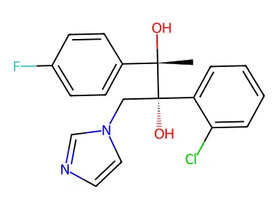 2,3-Butanediol, 2-(2-chlorophenyl)-3-(4-fluorophenyl)-1-(1H-imidazol-1-yl)-, (2R,3S)- structure