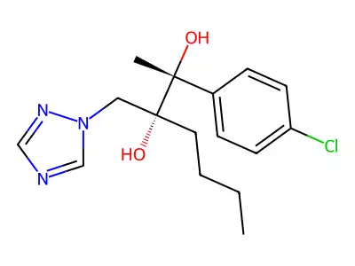 2,3-Heptanediol, 2-(4-chlorophenyl)-3-(1H-1,2,4-triazol-1-ylmethyl)-, (2R,3R)- structure
