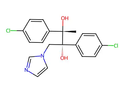 2,3-Butanediol, 2,3-bis(4-chlorophenyl)-1-(1H-imidazol-1-yl)-, (2R,3S)- structure