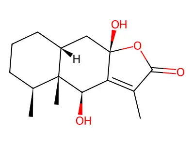 6beta,8beta-Dihydroxyeremophilenolide structure