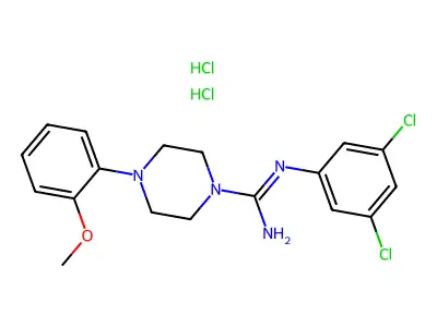 1-Piperazinecarboximidamide, N-(3,5-dichlorophenyl)-4-(2-methoxyphenyl)-, dihydrochloride structure