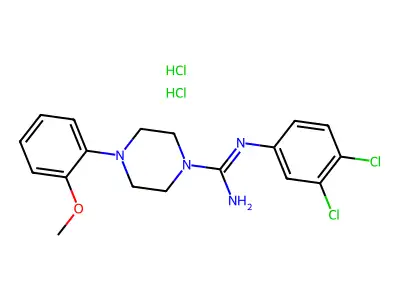 N'-(3,4-Dichlorophenyl)-4-(2-methoxyphenyl)-1-piperazinecarboximidamide dihydrochloride structure
