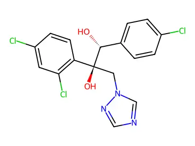 1,2-Propanediol, 1-(4-chlorophenyl)-2-(2,4-dichlorophenyl)-3-(1H-1,2,4-triazol-1-yl)-, (1R,2R)- structure