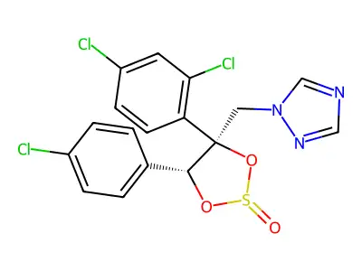1H-1,2,4-Triazole, 1-((rel-(4S,5R)-5-(4-chlorophenyl)-4-(2,4-dichlorophenyl)-2-oxido-1,3,2-dioxathiolan-4-yl)methyl)- structure