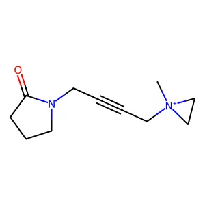 1-[4-(1-Methylaziridin-1-ium-1-yl)but-2-ynyl]pyrrolidin-2-one structure