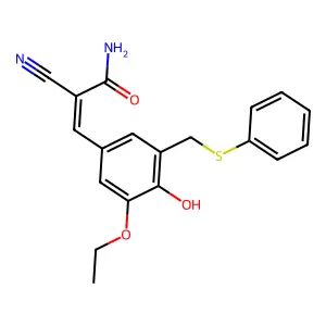 2-Propenamide, 2-cyano-3-[3-ethoxy-4-hydroxy-5-[(phenylthio)methyl]phenyl]- structure