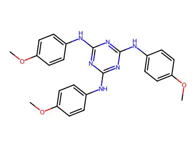 1,3,5-Triazine-2,4,6-triamine, N,N',N''-tris(4-methoxyphenyl)- structure