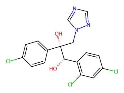 1,2-Propanediol, 2-(4-chlorophenyl)-1-(2,4-dichlorophenyl)-3-(1H-1,2,4-triazol-1-yl)-, (1S,2R)- structure