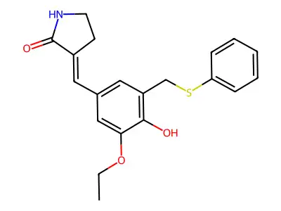 2-Pyrrolidinone,3-[[3-ethoxy-4-hydroxy-5-[(phenylthio)methyl]phenyl]methylene]- structure