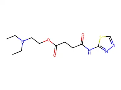 Succinamic acid, N-(1,3,4-thiadiazol-2-yl)-, 2-(diethylamino)ethyl ester structure