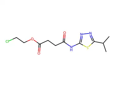 Succinamic acid, N-(5-isopropyl-1,3,4-thiadiazol-2-yl)-, 2-chloroethyl ester structure