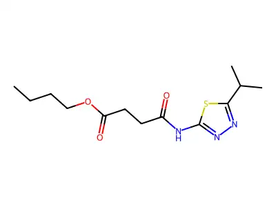 Succinamic acid, N-(5-isopropyl-1,3,4-thiadiazol-2-yl)-, butyl ester structure