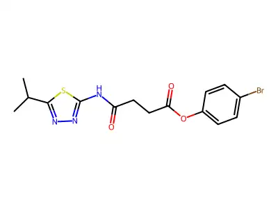 Succinamic acid, N-(5-isopropyl-1,3,4-thiadiazol-2-yl)-, p-bromophenyl ester structure