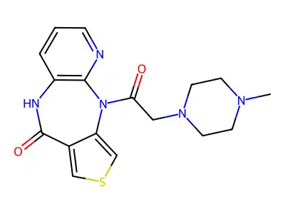 6H-Pyrido(3,2-b)thieno(3,2-e)(1,4)diazepin-6-one, 5,10-dihydro-10-((4-methyl-1-piperazinyl)acetyl)- structure