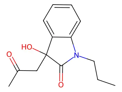 3-hydroxy-3-(2-oxopropyl)-1-propyl-1,3-dihydro-2H-indol-2-one structure