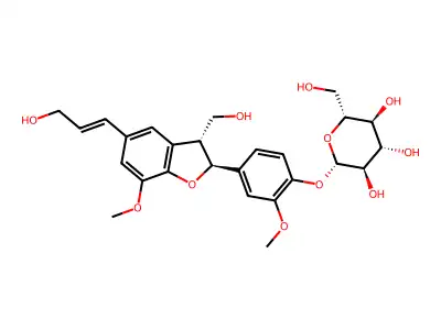 Dehydrodiconiferyl alcohol 4-O-beta-D-glucopyranoside structure