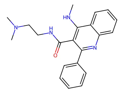 3-Quinolinecarboxamide, N-(2-(dimethylamino)ethyl)-4-(methylamino)-2-phenyl- structure