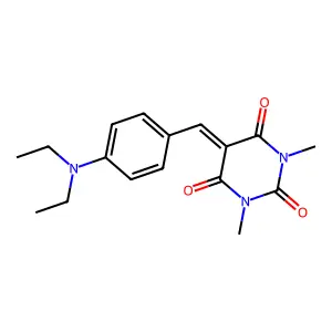 5-(4-Diethylamino-benzylidene)-1,3-dimethyl-pyrimidine-2,4,6-trione structure