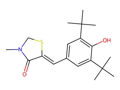 4-Thiazolidinone,5-[[3,5-bis(1,1-dimethylethyl)-4-hydroxyphenyl]methylene]-3-methyl- structure