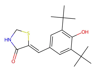 5-(3,5-Bis(tert-butyl)-4-hydroxyphenyl)methylene-4-thiazolidinone structure