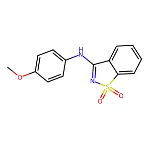 N-(4-methoxyphenyl)-1,1-dioxo-1,2-benzothiazol-3-amine structure