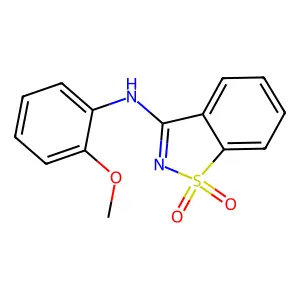 N-(2-methoxyphenyl)-1,1-dioxo-1,2-benzothiazol-3-amine structure