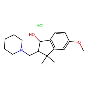 trans(1H,2H)-5-methoxy-3,3-dimethyl-2-piperidinomethylindan-1-ol hydrochloride structure