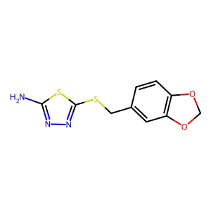 5-(1,3-Benzodioxol-5-ylmethylsulfanyl)-1,3,4-thiadiazol-2-amine structure