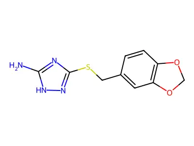 3-(1,3-benzodioxol-5-ylmethylsulfanyl)-1H-1,2,4-triazol-5-amine structure