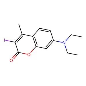 7-Diethylamino-3-iodo-4-methyl-chromen-2-one structure