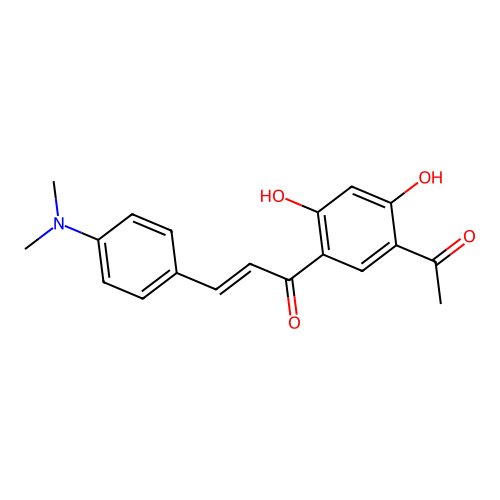 2-Propen-1-one, 1-(5-acetyl-2,4-dihydroxyphenyl)-3-(4-(dimethylamino)phenyl)- structure
